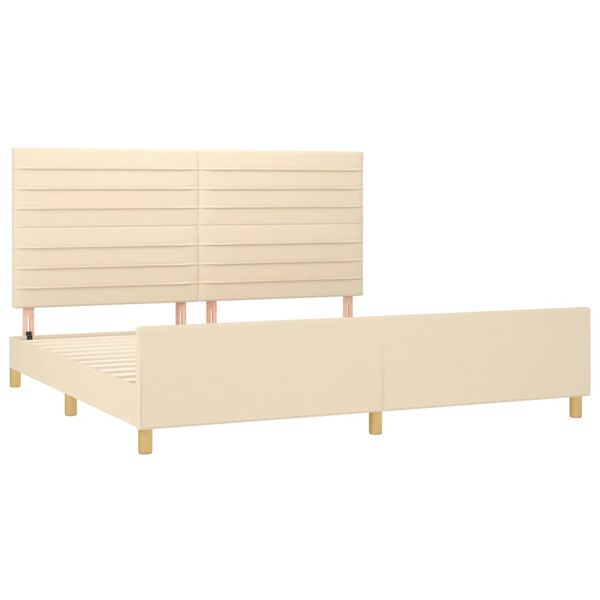 vidaXL Cadre de lit sans matelas cr&egrave;me 200x200 cm tissu