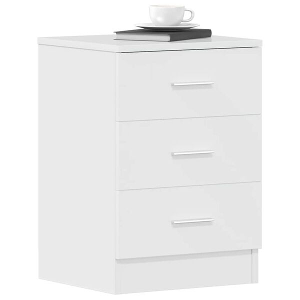 vidaXL Tables de chevet 2 pcs Blanc brillant Bois d’ingénierie