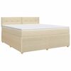 vidaXL Lit boxspring avec matelas Cr&egrave;me 180 x 200 cm Tissu