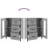vidaXL Buffet sonoma gris 69,5x34x90 cm bois d'ing&eacute;nierie