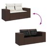 vidaXL Salon de jardin avec coussins 6 pcs marron r&eacute;sine tress&eacute;e