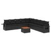 vidaXL Salon de jardin 10 pcs avec coussins noir r&eacute;sine tress&eacute;e