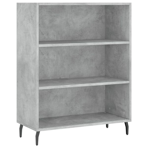 vidaXL Armoire &agrave; &eacute;tag&egrave;res gris b&eacute;ton 69,5x32,5x90 cm bois d'ing&eacute;nierie