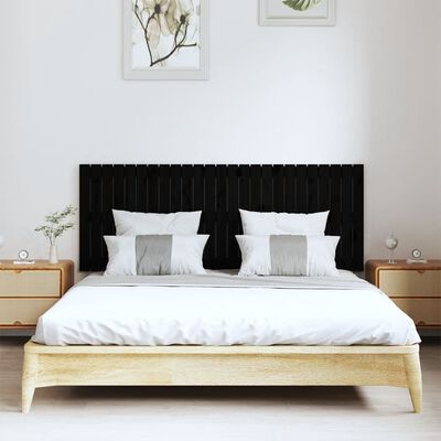 vidaXL Tête de lit murale Noir 159,5x3x60 cm Bois massif de pin