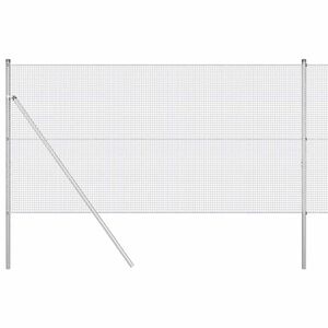 vidaXL Cl&ocirc;ture en fils soud&eacute;s pour fixation au sol 25 x 1,4 m Argent&eacute;