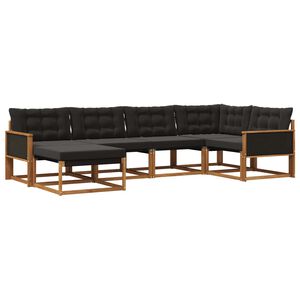 vidaXL Ensemble de canap&eacute;s d'ext&eacute;rieur 6 pc Naturel et noir
