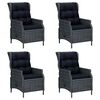 vidaXL Ensemble &agrave; manger de jardin 5 pcs Gris fonc&eacute;