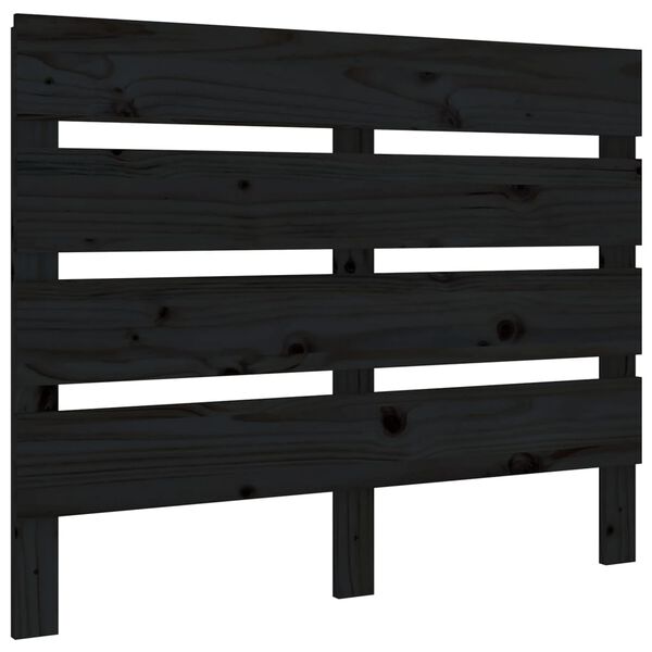 vidaXL T&ecirc;te de lit Noir 100x3x80 cm Bois massif de pin