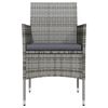 vidaXL Ensemble &agrave; manger de jardin et coussins 5pcs Gris/noir