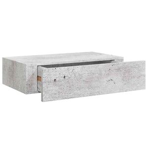 vidaXL Étagère à tiroir murale Gris béton 40x23,5x10 cm MDF