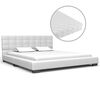 vidaXL Lit avec matelas Blanc Similicuir 140x200 cm