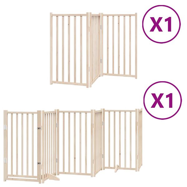 vidaXL Barri&egrave;re pour chiens avec porte pliable 9panneaux bois peuplier