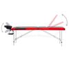 vidaXL Table de massage pliable 3 zones Aluminium Noir et rouge
