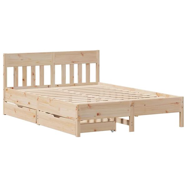 vidaXL Cadre de lit sans matelas 140x190 cm bois de pin massif