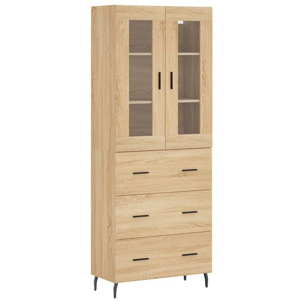 vidaXL Buffet haut Ch&ecirc;ne sonoma 69,5x34x180 cm Bois d'ing&eacute;nierie