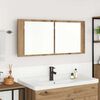 vidaXL Cabinet Miroir LED avec porte Ch&ecirc;ne artisanal 100 x 12 x 45 cm