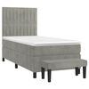 vidaXL Sommier &agrave; lattes de lit et matelas Gris clair 90x190 cm Velours