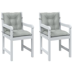 vidaXL Coussins de chaise &agrave; dossier bas lot de 2 gris clair m&eacute;lang&eacute;