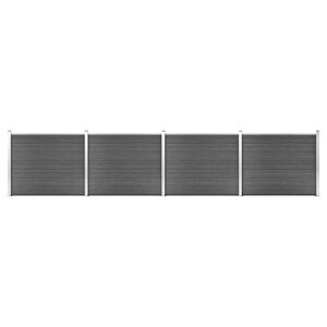 vidaXL Ensemble de panneau de cl&ocirc;ture WPC 699x146 cm Noir