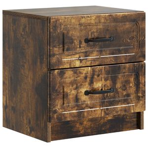 vidaXL Cabinet de chevet avec tiroir Ch&ecirc;ne fum&eacute; 43 x 34,5 x 44,5 cm