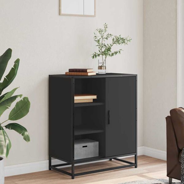 vidaXL Buffet noir 62x35x76 cm bois d'ingénierie
