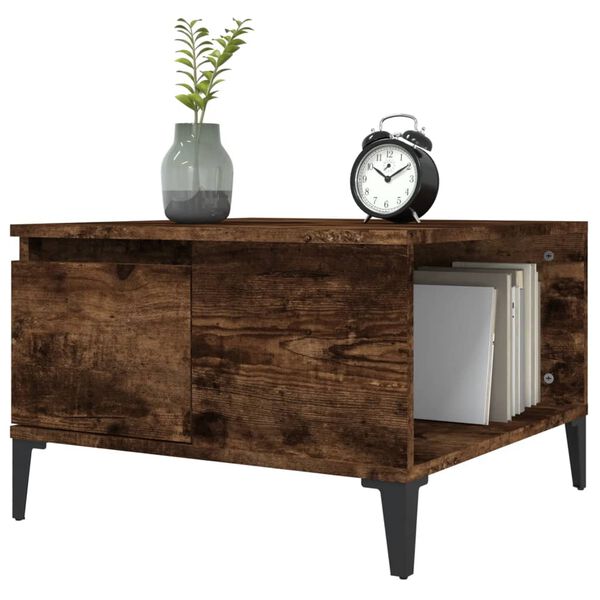 vidaXL Table basse chêne fumé 55x55x36,5 cm bois d'ingénierie