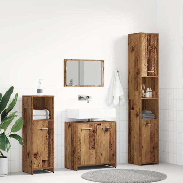 vidaXL Ensemble de meubles salle de bain 4 pcs bois d'ing&eacute;nierie