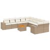 vidaXL Salon de jardin 11 pcs avec coussins beige r&eacute;sine tress&eacute;e