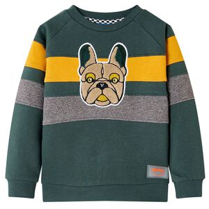 Sweatshirt pour enfants vert fonc&eacute; 104