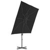 vidaXL Parasol de jardin en porte-à-faux avec mât en acier noir