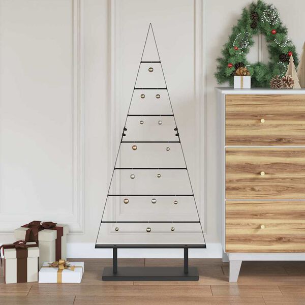 vidaXL Arbre de Noël en métal avec support Noir 125 cm Acier