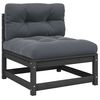 vidaXL Canap&eacute; central de jardin avec coussins anthracite Gris