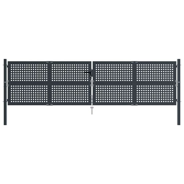 vidaXL Portail de jardin Anthracite 400 x 125 cm Acier