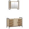 vidaXL Ensemble d'armoire de salle de bain 2 pc Ch&ecirc;ne Sonoma