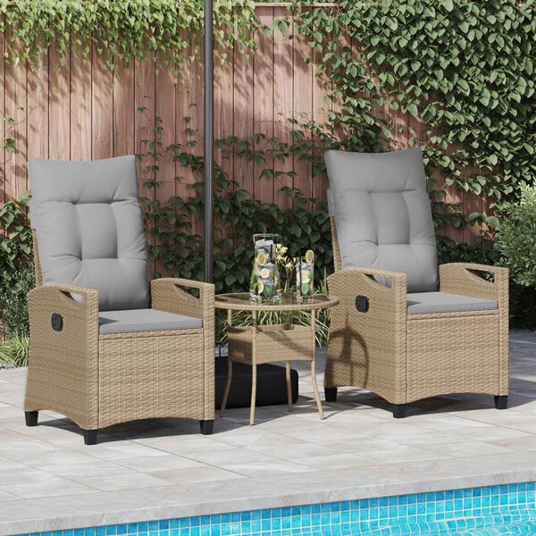 vidaXL Chaise de jardin 2 pcs Beige et Gris clair 56 x 60 x 112 cm