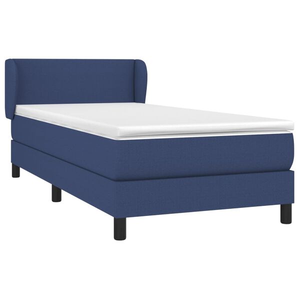 vidaXL Sommier &agrave; lattes de lit avec matelas Bleu 80x200 cm Tissu