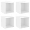 vidaXL Armoires murales 4 pcs Blanc 37x37x37 cm Bois d&rsquo;ing&eacute;nierie
