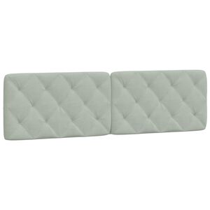 vidaXL Coussin de t&ecirc;te de lit gris clair 180 cm velours