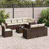 vidaXL Salon de jardin avec coussins 9 pcs marron r&eacute;sine tress&eacute;e