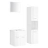 vidaXL Ensemble de meubles de salle de bain Blanc brillant Agglom&eacute;r&eacute;