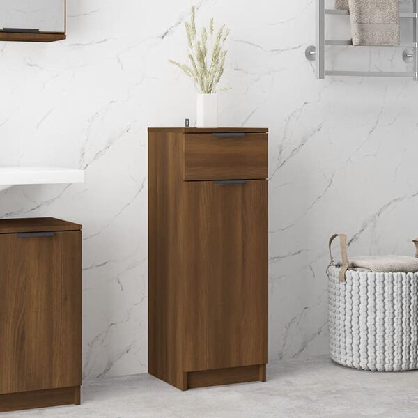 vidaXL Armoire de bain Ch&ecirc;ne marron 32x34x90 cm Bois d'ing&eacute;nierie