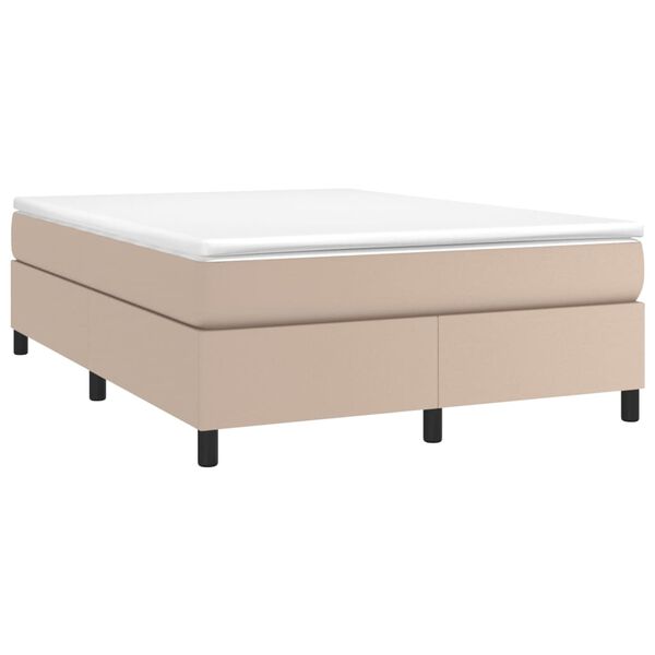vidaXL Sommier &agrave; lattes de lit avec matelas Cappuccino 140x190 cm