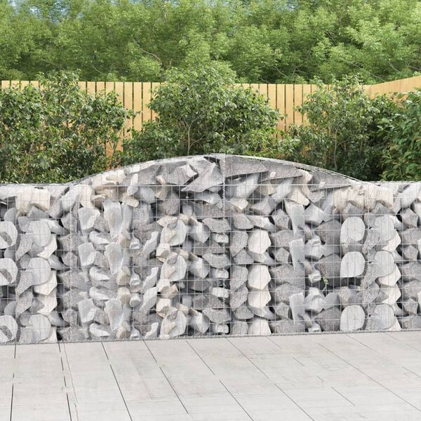 vidaXL Paniers &agrave; gabions arqu&eacute;s 10 pcs 400x50x100/120 cm Fer galvanis&eacute;