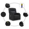 vidaXL Fauteuil de massage inclinable Noir Similicuir