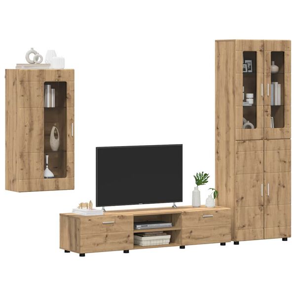 vidaXL Ensemble meuble TV FLORIN Ch&ecirc;ne artisanal Bois d'ing&eacute;nierie