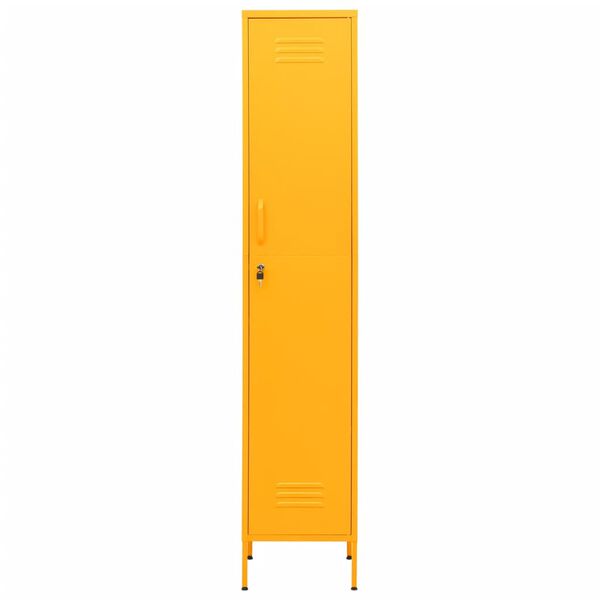 vidaXL Armoire à casiers Jaune moutarde 35x46x180 cm Acier