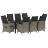 vidaXL Ensemble de salle &agrave; manger pour jardin 9 pc Gris polyrotin