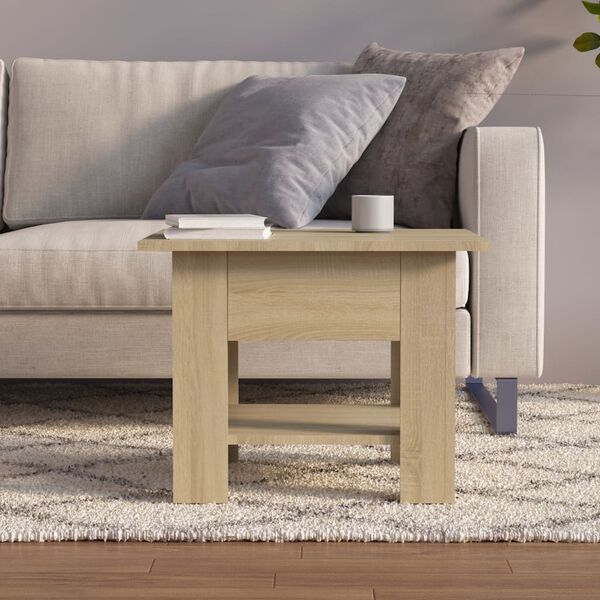 vidaXL Table basse ch&ecirc;ne sonoma 55x55x42 cm bois d'ing&eacute;nierie
