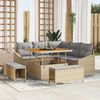 vidaXL Ensemble de canap&eacute; de jardin 8 pcs Beige Poly rotin
