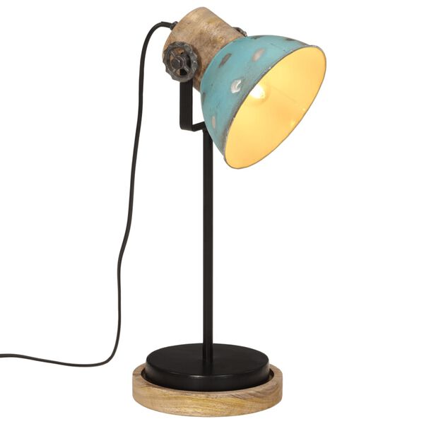 vidaXL Lampe de bureau 25 W bleu d&eacute;lav&eacute; 17x17x50 cm E27